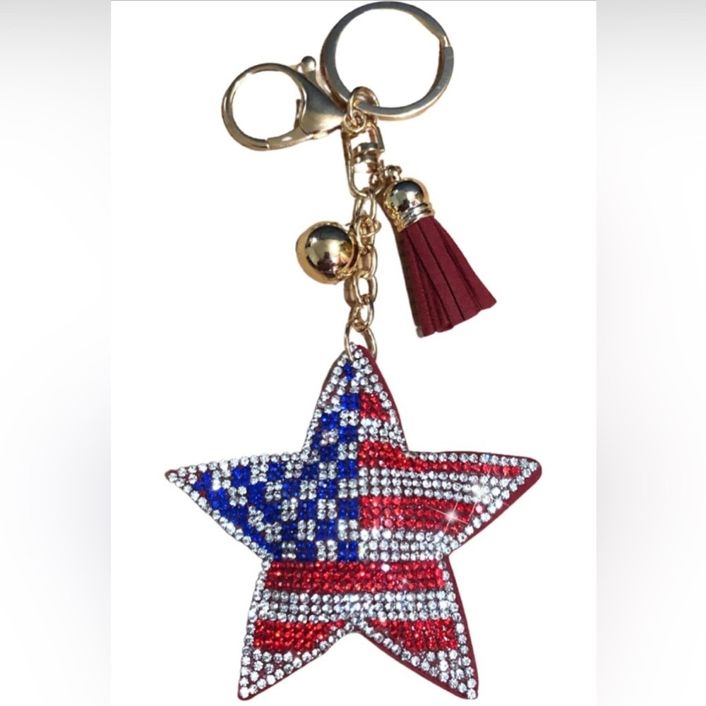 American Flag Bling Bag Charm/Keychain